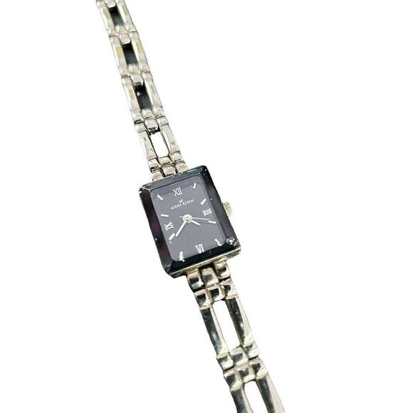 VINTAGE AK Anne Klein Black Stainless Steel Roman Numeral Women's Watch - Picture 1 of 8